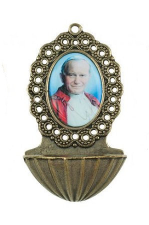 Kropielniczka Święty Jan Paweł II, metalowa